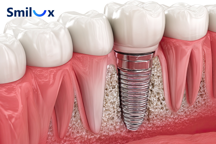 Implant thay thế chân răng đã mất, giúp duy trì lực nhai và hạn chế tiêu xương hàm hiệu quả