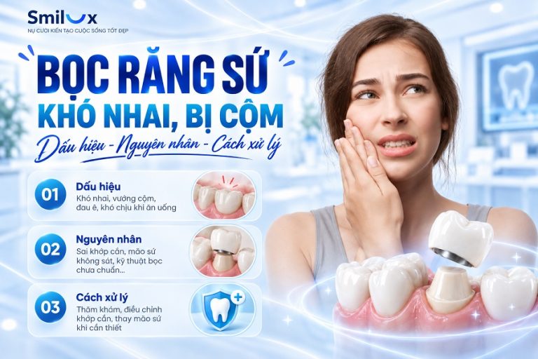 Bọc răng sứ khó nhai, nhai cộm: Nguyên nhân và cách xử lý