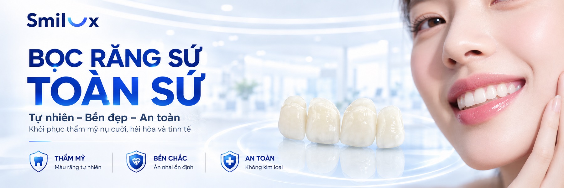 bọc răng sứ toàn sứ smilux clinic