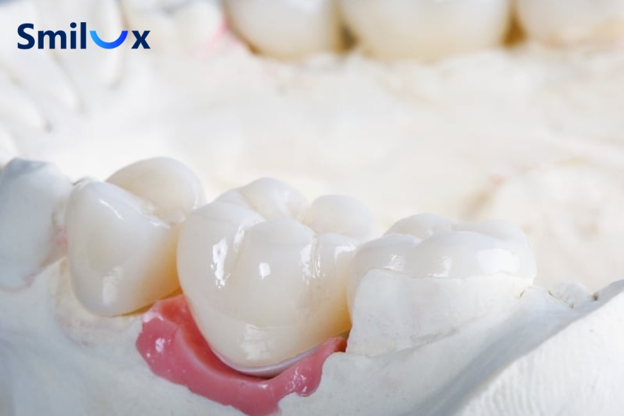 Mão sứ lỏng hoặc không sát khít viền nướu dễ gây vướng khi nhai