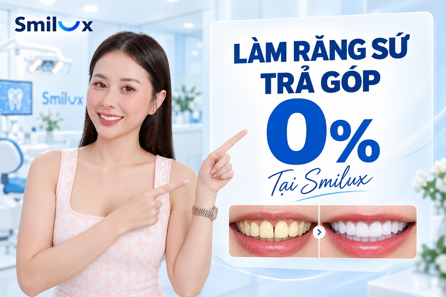 Làm răng sứ trả góp 0% lãi suất tại Nha khoa Quốc tế Smilux