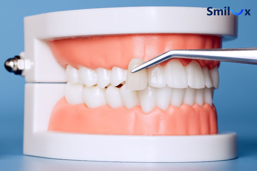 Bọc răng sứ bị lệch là tình trạng hai hàm không khớp nhau khi ăn