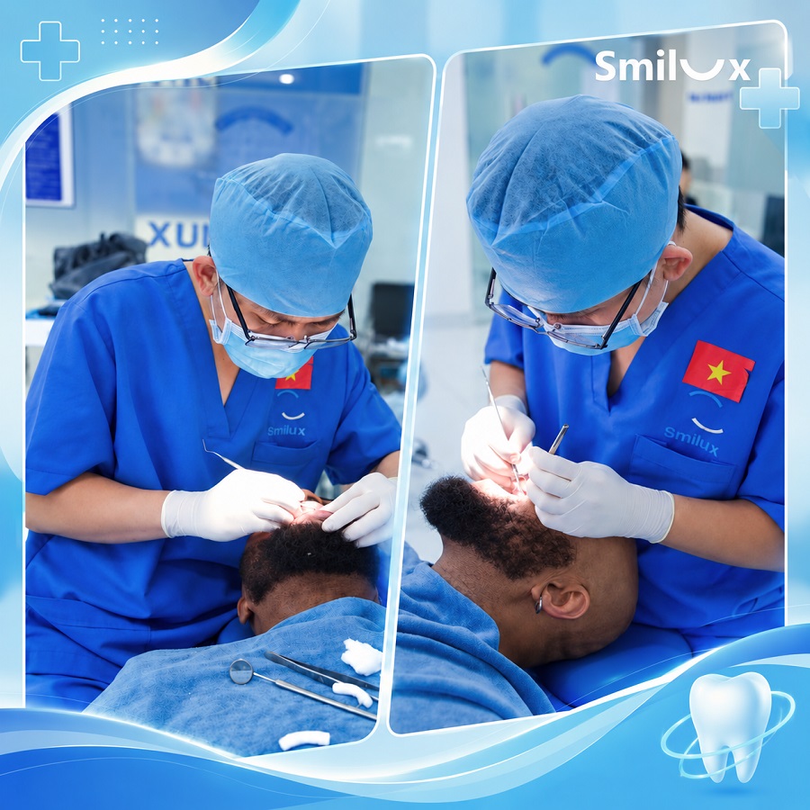 Bác sĩ Smilux trực tiếp thực hiện điều trị, chú trọng sự chính xác và tỉ mỉ