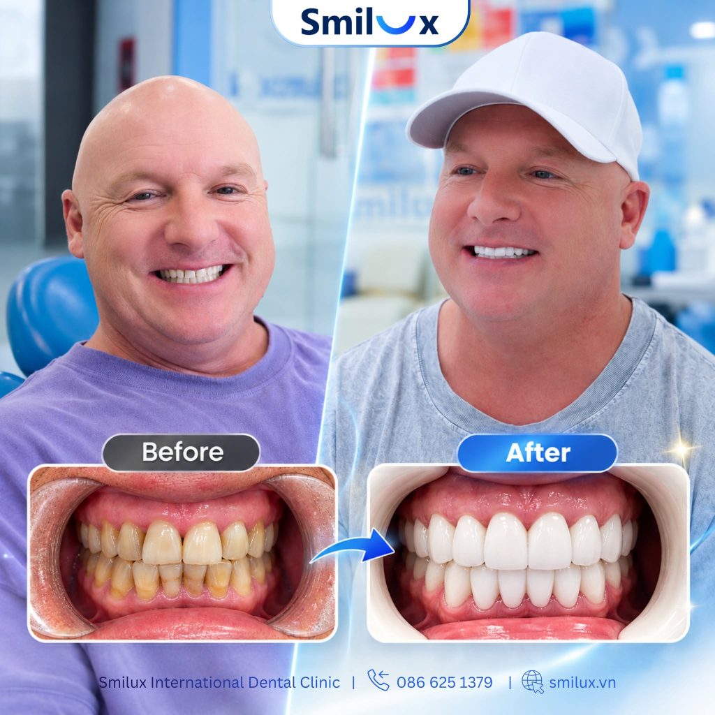 Hình ảnh khách hàng trước và sau khi điều trị tại Smilux