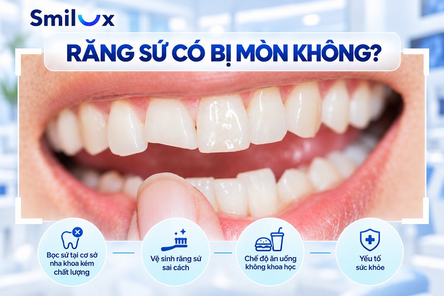 Răng sứ có bị mòn không? Nguyên nhân và cách khắc phục